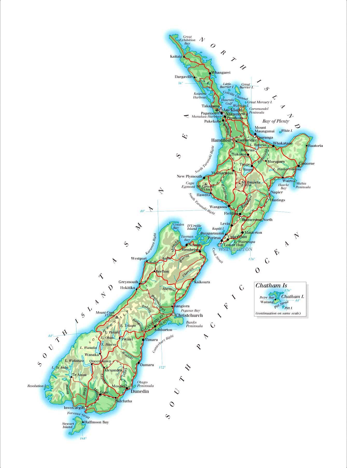 ニュージーランド山地図 ニュージーランド山脈地図 オーストラリア ニュージーランド オセアニア