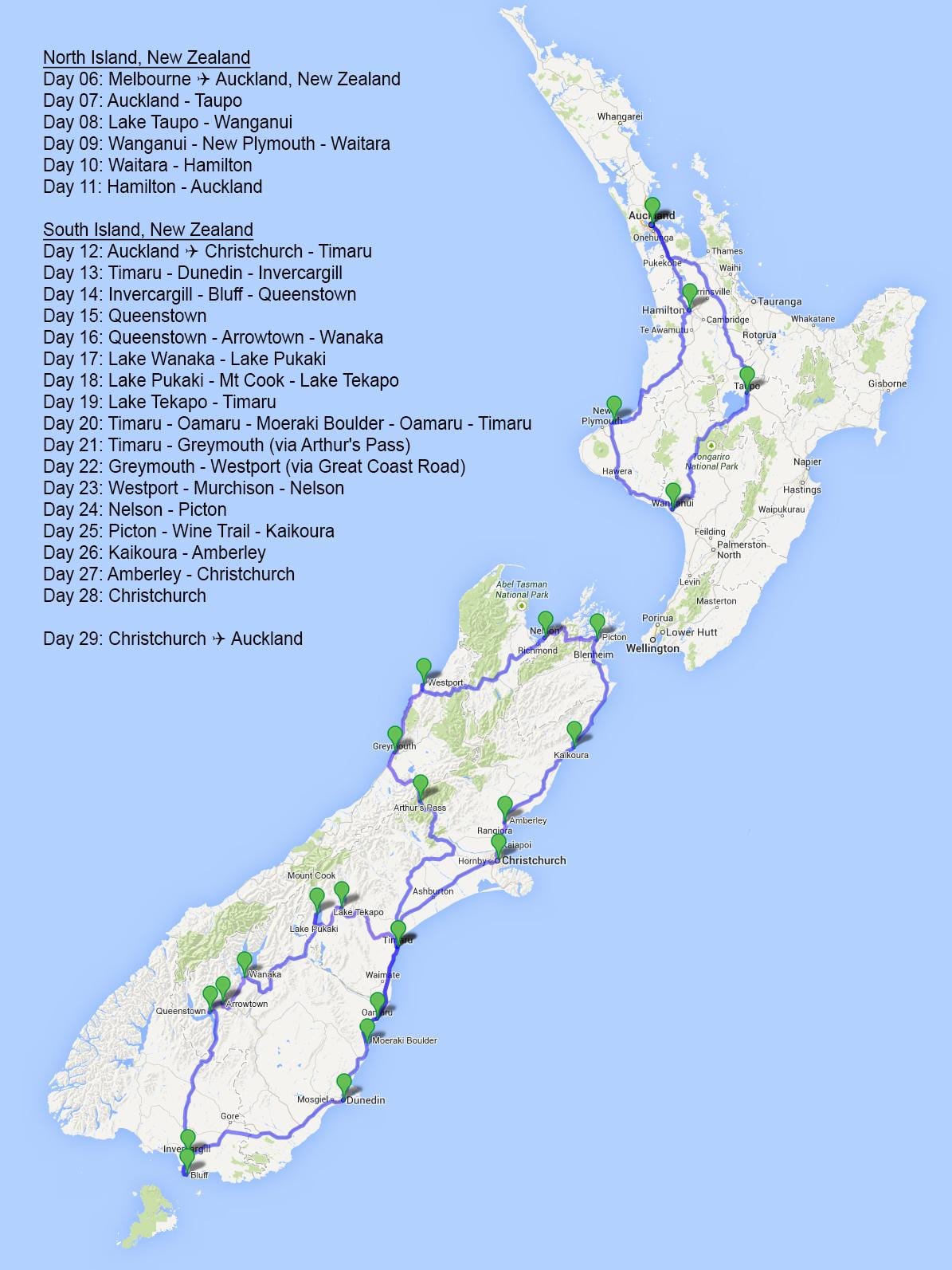 地図のベストニュージーランド道路