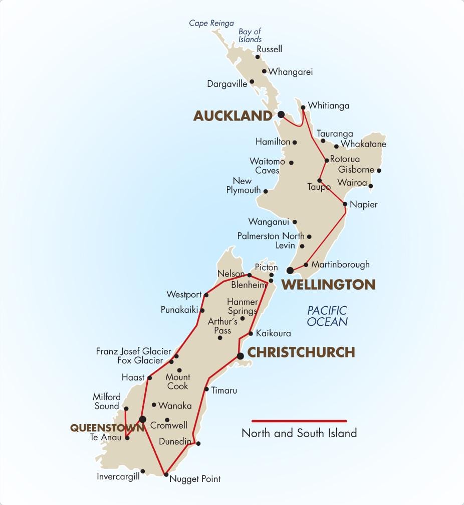 地図の南島ニュージーランド駆動