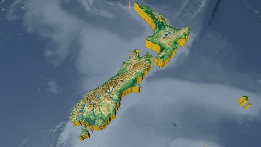 地図3dニュージーランド