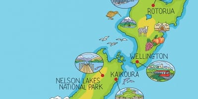 ニュージーランド地図漫画