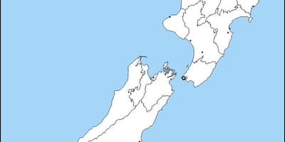 空の物理地図のニュージーランド
