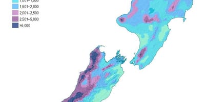 ニュージーランド合成降水マップ