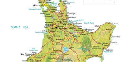 地図の北部ニュージーランド