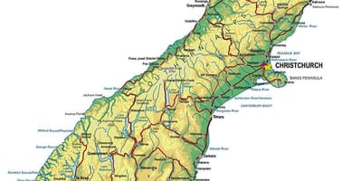 観光マップのニュージーランド南島