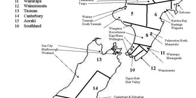 白と黒の地図ニュージーランド