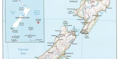 ニュージーランドの河川地図