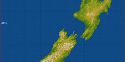 ニュージーランド標高地図