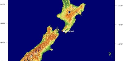 ニュージーランドの地形地図