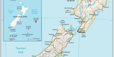 図ニュージーランド北島の距離