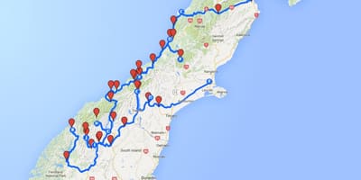 地図の南島ニュージーランド