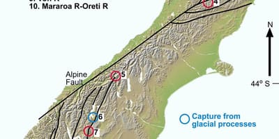 地図の峡谷川ニュージーランド