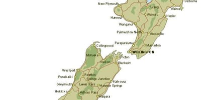 地図の詳細なニュージーランド