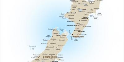 図ニュージーランドの主要都市